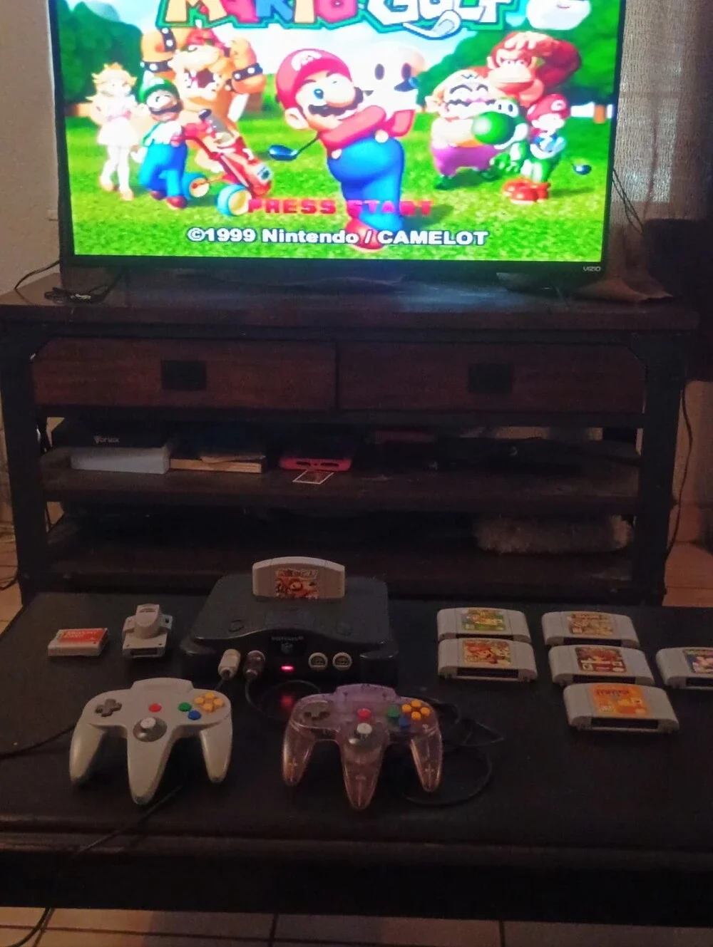 Nintendo N64 Console Bundle 2 Controllers And 7 Games